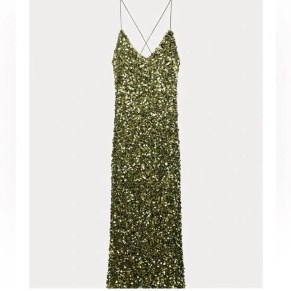 Zara Sequin Slip Dress M